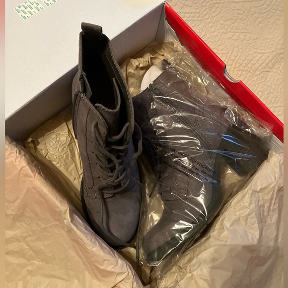 Grey Suede Ankle Boots - Picture 2 of 5